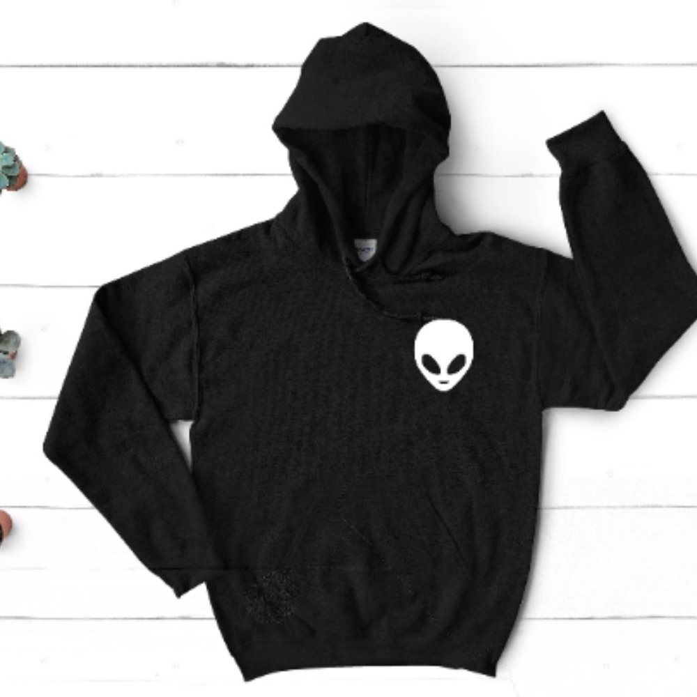 Alien Head Hoody , Space Galaxy Extraterrestrial Hoodie Hooded Sweatshirt